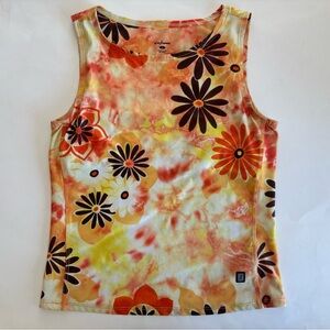 Shebeest Tank - Women’s Brite Floral Tank, with Built-in Bra. Size Small.